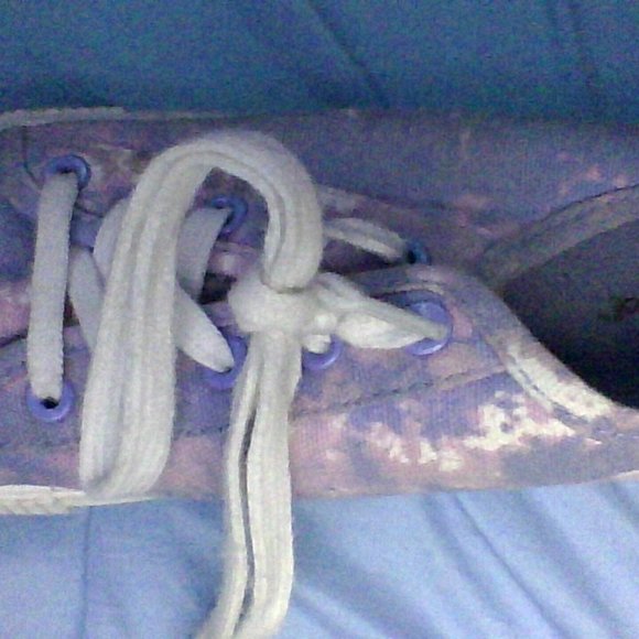 size six tie die purple and white sneakers - Picture 3 of 7